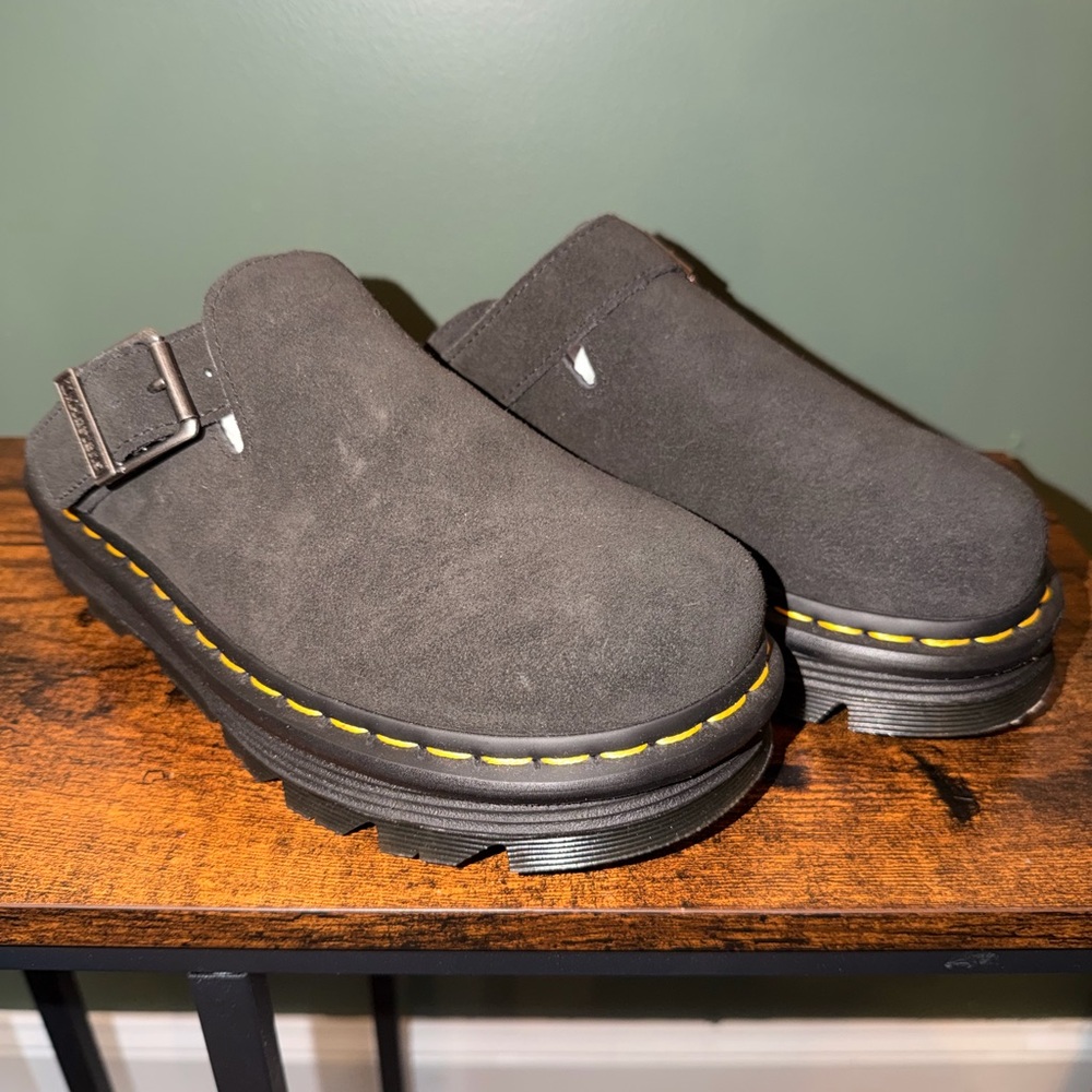 Dr. Martens Zebzag suede casual slingback platform mule
